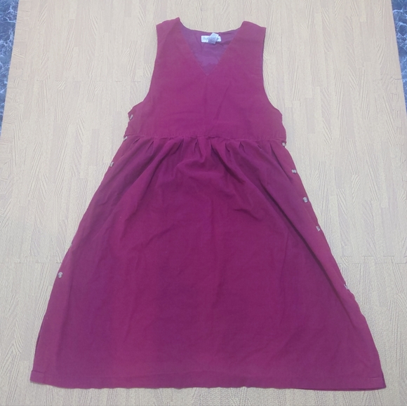 Baxter Wells Dresses & Skirts - Vintage Baxter Wells Women's V-Neck Dress Button Side Summer Cocktail Red UK 12